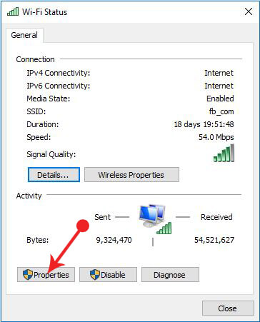 add DNS server in windows 10