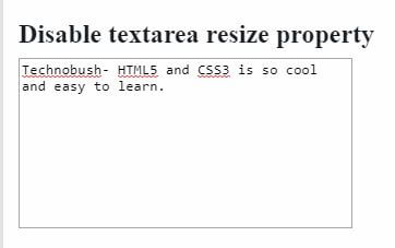 textarea resize off