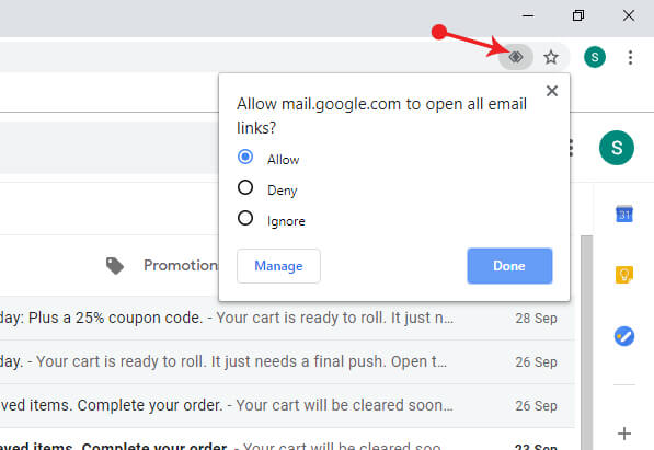 setup Gmail as default email Handler   