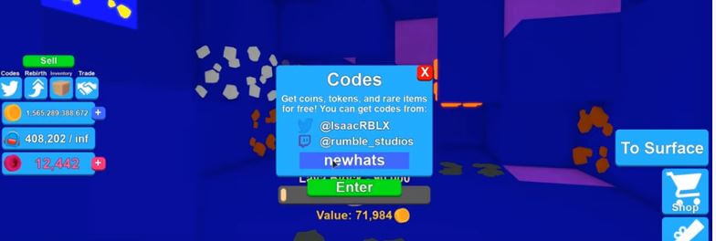 List Of All Codes For Mining Simulator Roblox